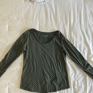 Loft long sleeve polka dot tshirt